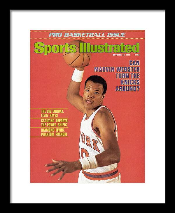 Magazine Cover Framed Print featuring the photograph New York Knicks Marvin Webster Sports Illustrated Cover by Sports Illustrated