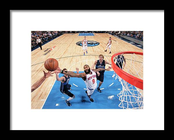 Kyle O'quinn Framed Print featuring the photograph New York Knicks V Dallas Mavericks by Glenn James