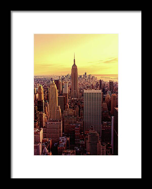 Outdoors Framed Print featuring the photograph New York - Magic Hour At Top Of Rock by Matt Pasant