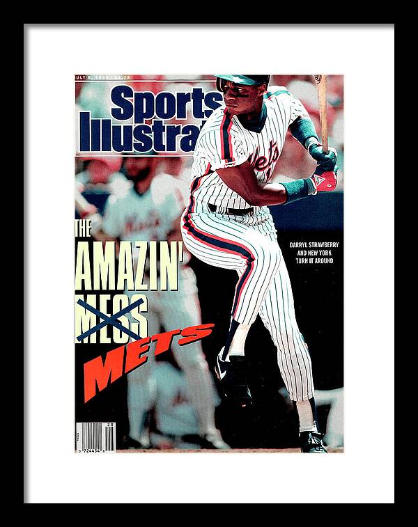 Magazine Cover Framed Print featuring the photograph New York Mets Darryl Strawberry... Sports Illustrated Cover by Sports Illustrated