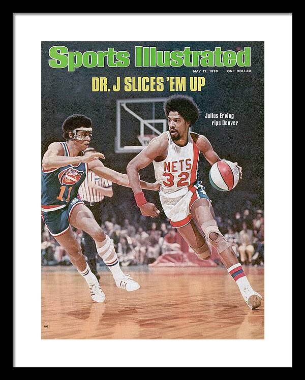 Julius Erving Framed Print featuring the photograph New York Nets Julius Erving, 1976 Aba Championship Sports Illustrated Cover by Sports Illustrated
