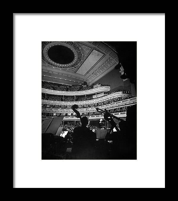  Framed Print featuring the digital art New York Philharmonic by Gjon Mili