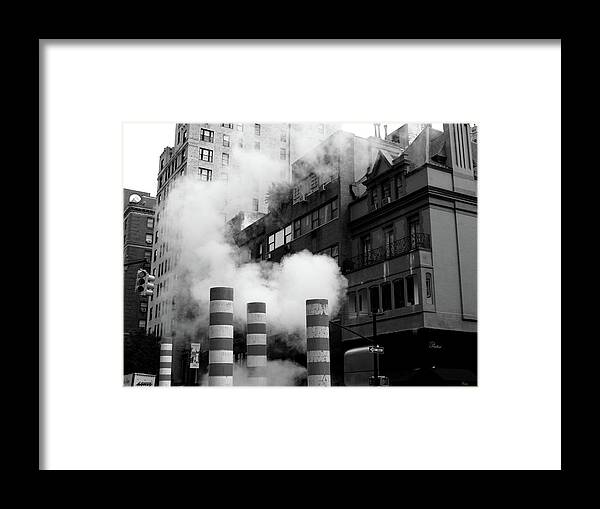 New York Framed Print featuring the photograph New York, Steam by Edward Lee