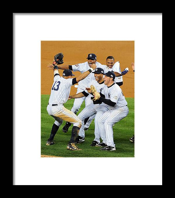 American League Baseball Framed Print featuring the photograph New York Yankees Celebrate 27th World by New York Daily News Archive