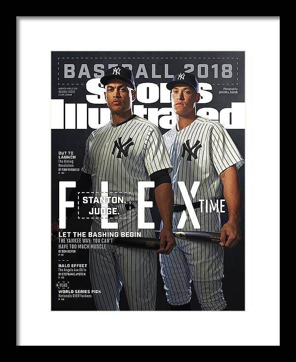 Magazine Cover Framed Print featuring the photograph New York Yankees Giancarlo Stanton And Aaron Judge, 2018 Sports Illustrated Cover by Sports Illustrated