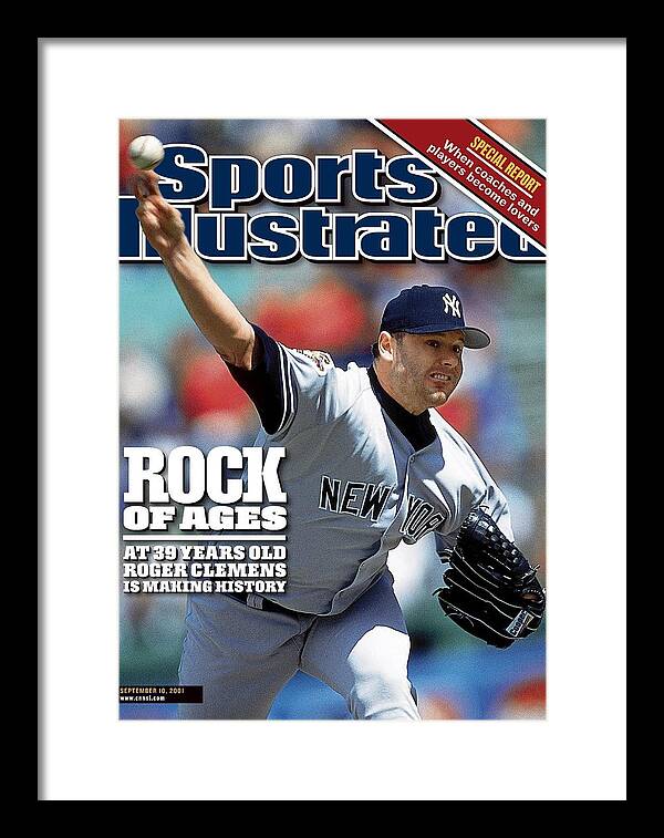 Magazine Cover Framed Print featuring the photograph New York Yankees Roger Clemens... Sports Illustrated Cover by Sports Illustrated