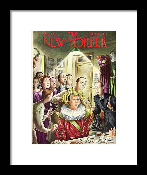 Theater Framed Print featuring the painting New Yorker December 5 1942 by Constantin Alajalov