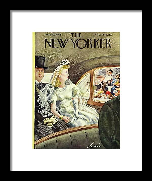 Auto Framed Print featuring the painting New Yorker June 20 1942 by Constantin Alajalov