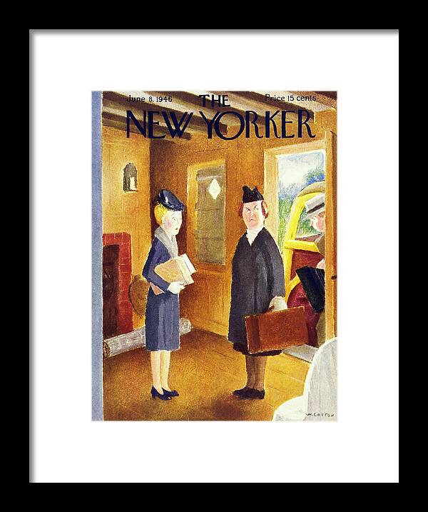 Travel Framed Print featuring the painting New Yorker June 8 1946 by William Cotton