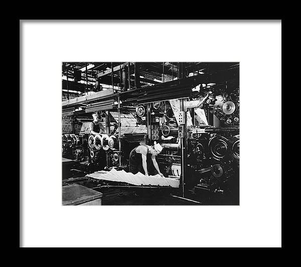 Newspaper Framed Print featuring the photograph Newspaper Factory by Archive Photos