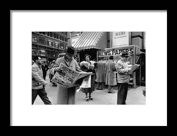 Sign Framed Print featuring the photograph Newspaper Strike by Ralph Morse