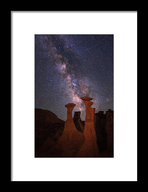  Framed Print featuring the photograph Night At Bisti by Kai Dan
