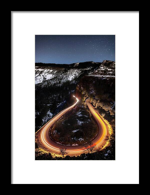Night Framed Print featuring the photograph Night at Rowena Crest by Cat Connor