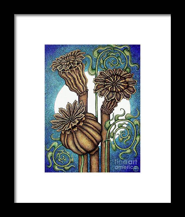 Night Garden Framed Print featuring the painting Night Garden 1 by Amy E Fraser