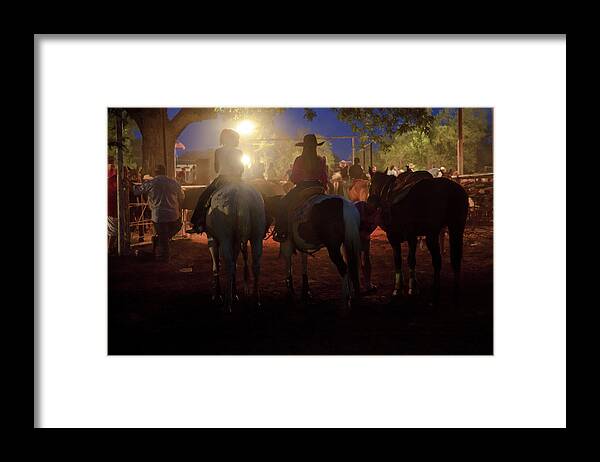 Rodeo Framed Print featuring the photograph Night Rodeo by Toni Hopper