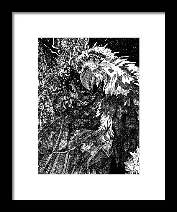 Digital Pen And Ink Framed Print featuring the digital art Night Vision by Angela Weddle