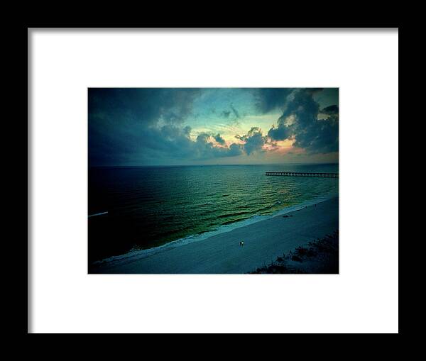 Nightfall Framed Print featuring the photograph Nightfall at Pensacola Beach by Debra Grace Addison
