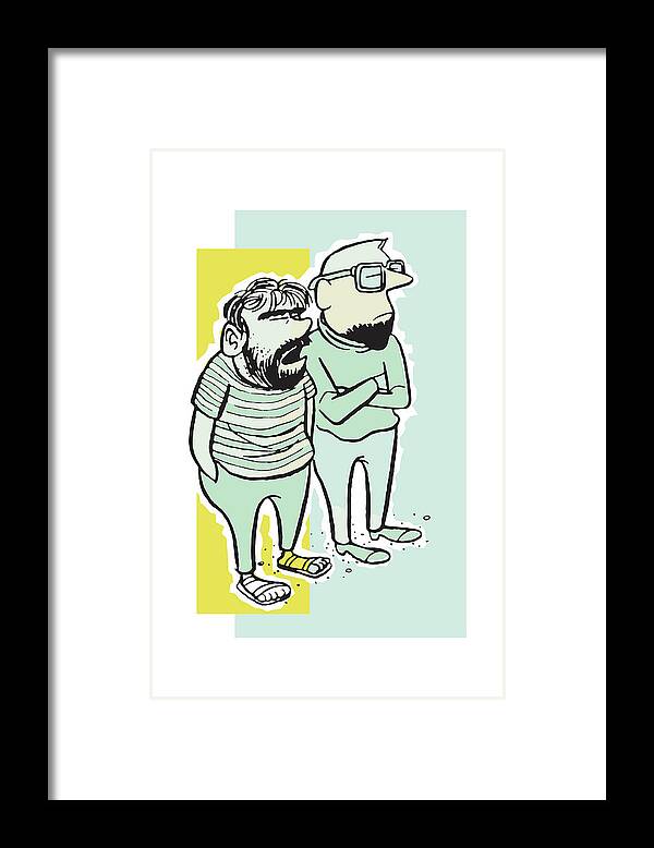 Adult Framed Print featuring the drawing Nineties Era Slackers by CSA Images
