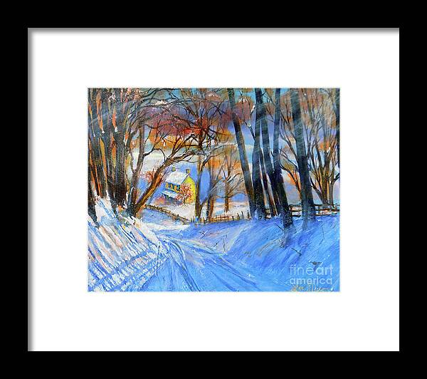 Nixon Framed Print featuring the painting Nixon's A Winter Day On Old Rapidan Road by Lee Nixon