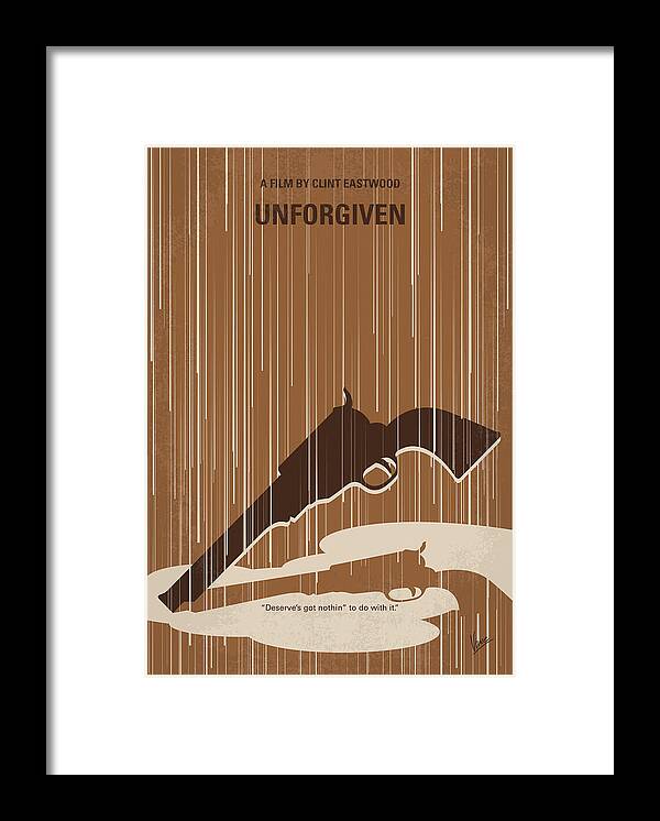 Unforgiven Framed Print featuring the digital art No1050 My UNFORGIVEN minimal movie poster by Chungkong Art