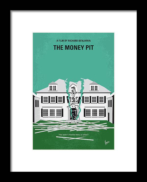 The Money Pit Framed Print featuring the digital art No1091 My The Money Pit minimal movie poster by Chungkong Art