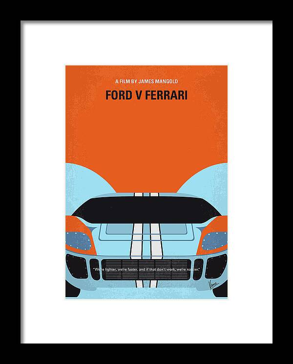 Lemans 66 Framed Print featuring the digital art No1121 My Lemans 66 minimal movie poster by Chungkong Art