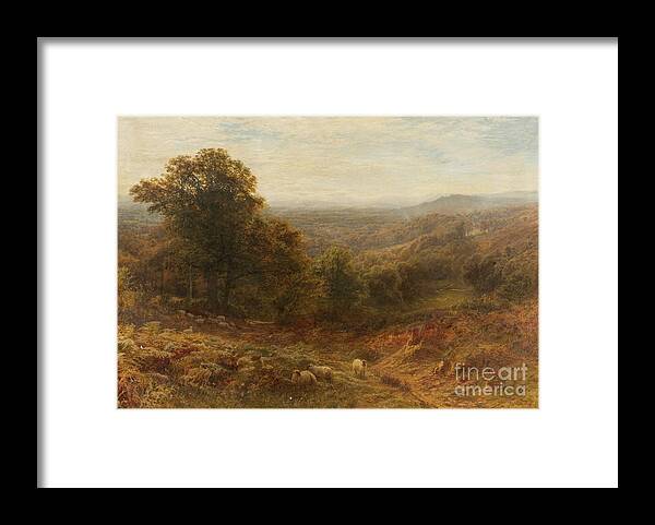 Oil Painting Framed Print featuring the drawing Noon On The Surrey Hills, 1853-1893 by Heritage Images