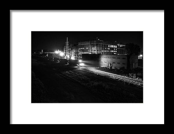 Norfolk Southern Framed Print featuring the photograph Norfolk Southern behind King Pharmaceuticals by Greg Booher