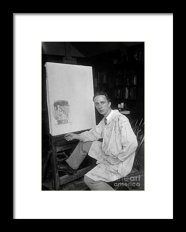 Artist Framed Print featuring the photograph Norman Rockwell Sitting At His Easel by Bettmann