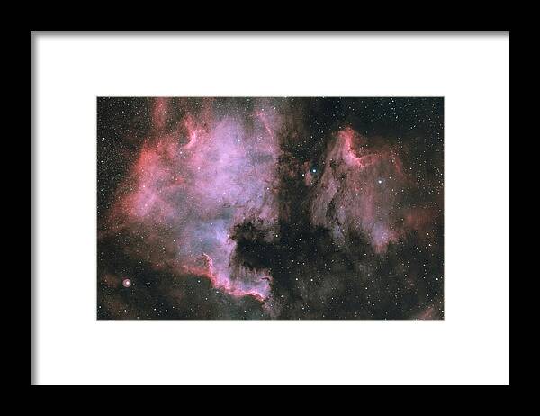 Universe Framed Print featuring the photograph North America And Pelican In Cygnus by Sismo Astroberry