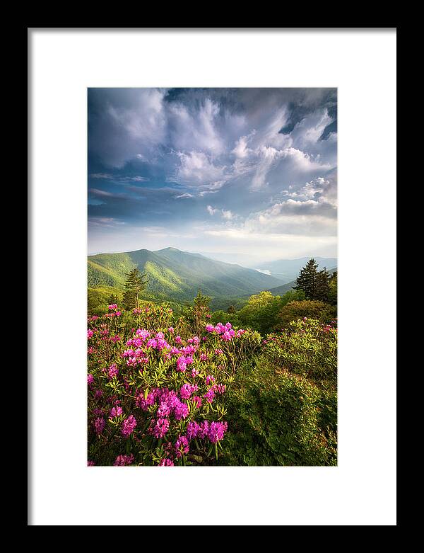 Asheville Framed Print featuring the photograph North Carolina Blue Ridge Parkway Asheville NC Mountains Landscape by Dave Allen