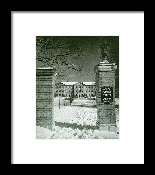 Historically Black Colleges And Universities Framed Print featuring the photograph North Carolina College Winter Scene by North Carolina Central University