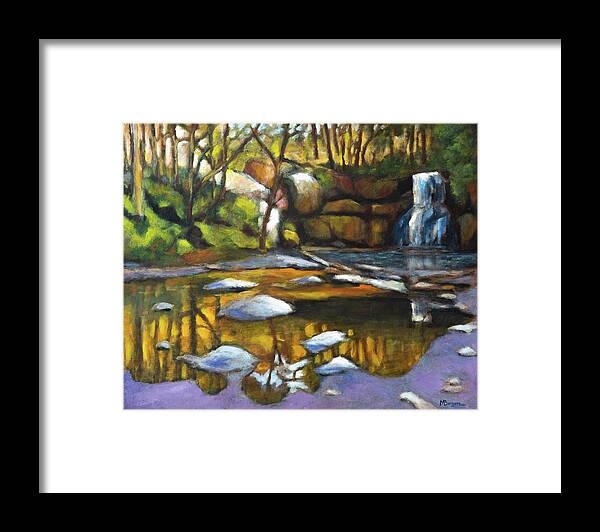 Falls Framed Print featuring the painting North Falls at Silver Falls SP by Mike Bergen