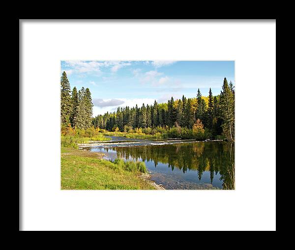 Outdoors Framed Print featuring the photograph Northern River In Boreal Forest by Dougall photography