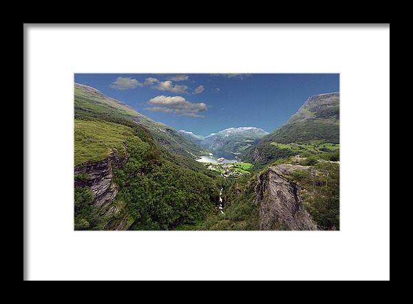 Estock Framed Print featuring the digital art Norway, More Og Romsdal, Geiranger by Uwe Niehuus