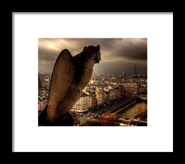 Basilica Framed Print featuring the photograph Notre Dame Cathedral, The Seine River by Smo