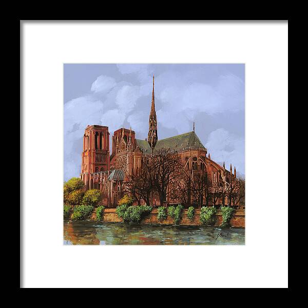 Paris Framed Print featuring the painting Notre-Dame by Guido Borelli