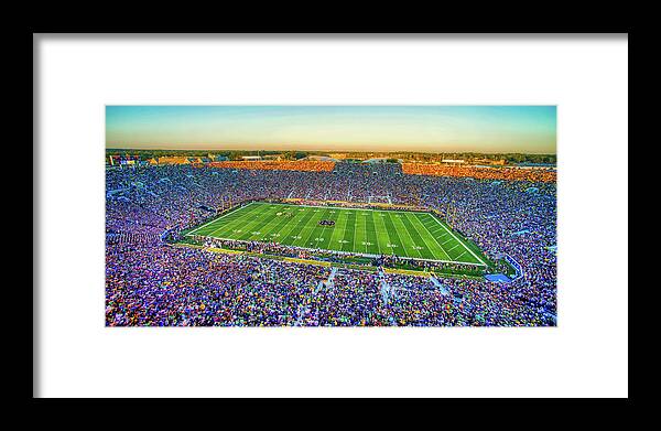 Notre Dame Stadium Framed Print featuring the photograph Notre Dame Stadium by Mountain Dreams