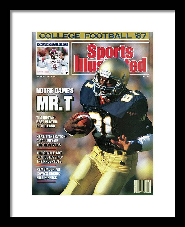 Magazine Cover Framed Print featuring the photograph Notre Dames Mr. T 1986 College Football Preview Issue Sports Illustrated Cover by Sports Illustrated