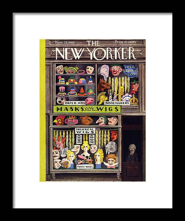 Illustration Framed Print featuring the painting New Yorker November 23 1946 by Witold Gordon