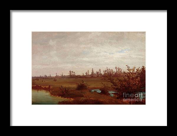 Oil Painting Framed Print featuring the drawing November Swamps On The Sile by Heritage Images