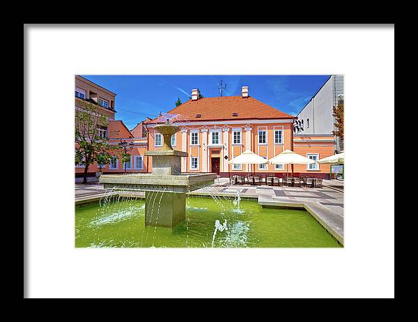 Novi Sad Framed Print featuring the photograph Novi Sad square and green fountain view by Brch Photography