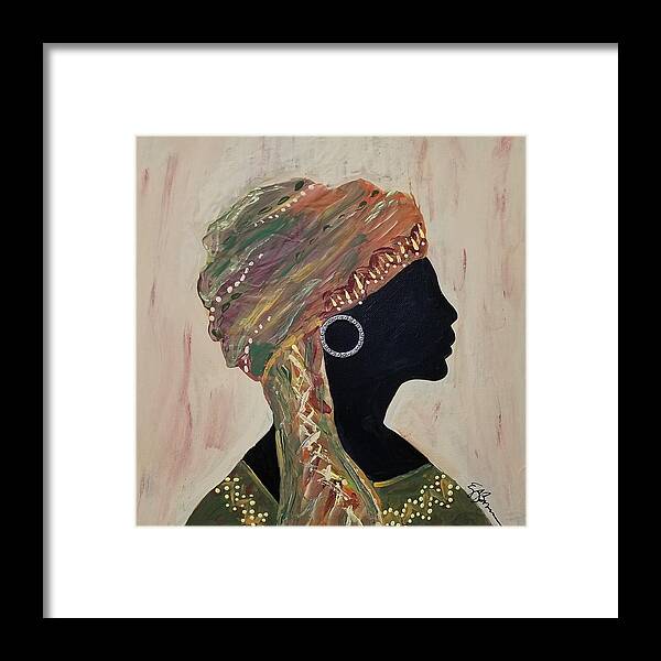 Profile Framed Print featuring the painting Nubian Beauty 1 by Elise Boam