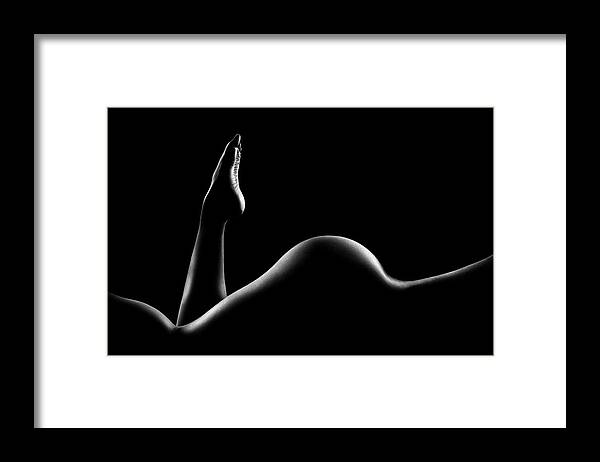 Woman Framed Print featuring the photograph Nude woman bodyscape 14 by Johan Swanepoel