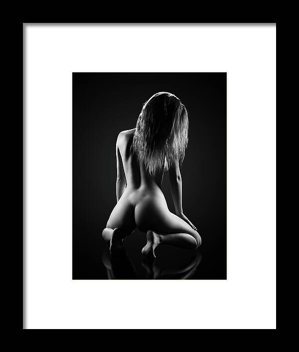 Woman Framed Print featuring the photograph Nude woman bodyscape 32 by Johan Swanepoel