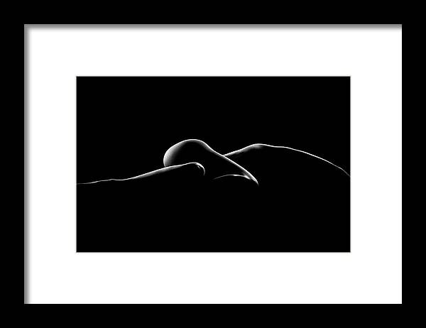 Woman Framed Print featuring the photograph Nude woman bodyscape 7 by Johan Swanepoel