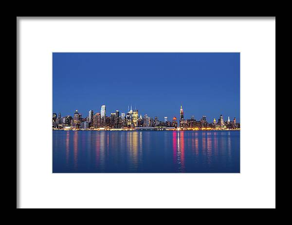 Tranquility Framed Print featuring the photograph Nyc Skyline At Sunset by Shabdro Photo