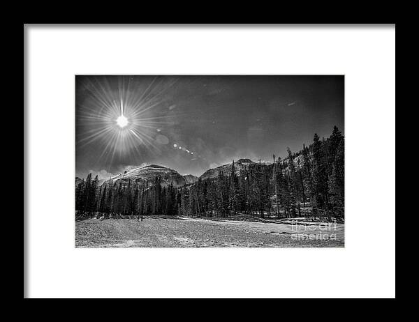 Black-and-white Framed Print featuring the photograph Nymph Lake Frozen by Bill Frische