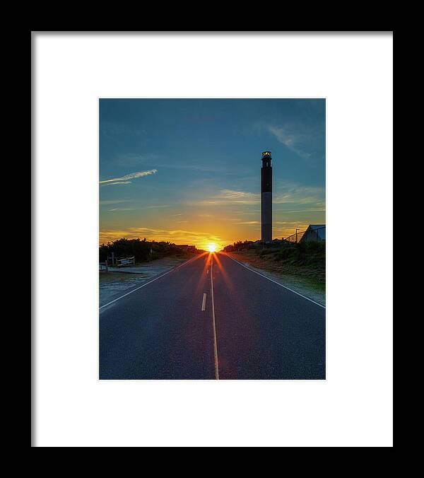 Oak Island Framed Print featuring the photograph Oak Island Lighthouse henge by Nick Noble