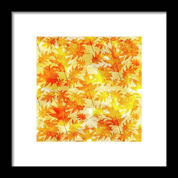 Leaf Pattern Framed Print featuring the mixed media Oak Leaf Pattern by Christina Rollo